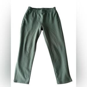 Barefoot Dreams Medium Petite elastic waist straight leg sweat pants teal green